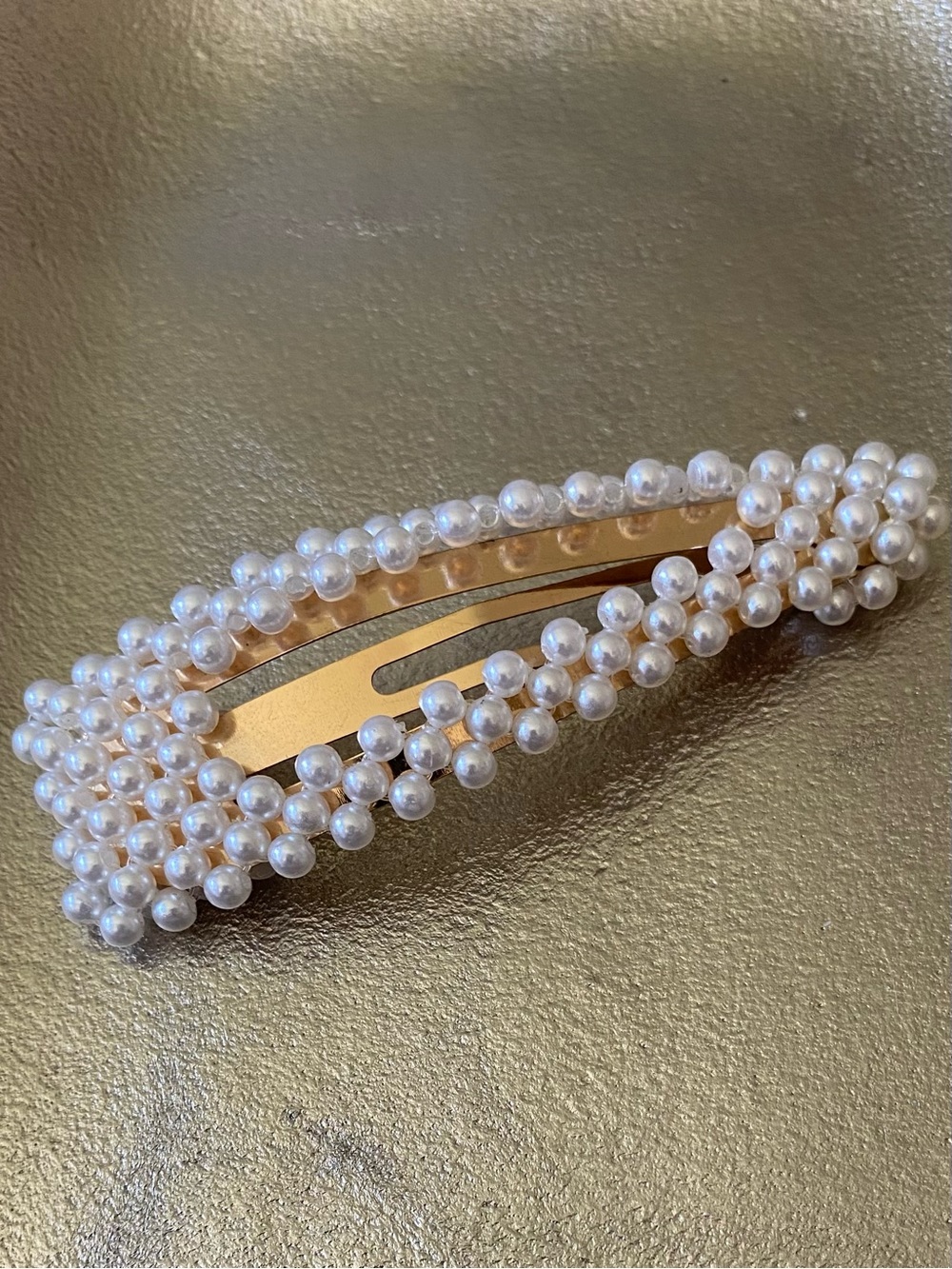 Pearl Beaded Gold-Tone Hair Clip - Women Accessories
